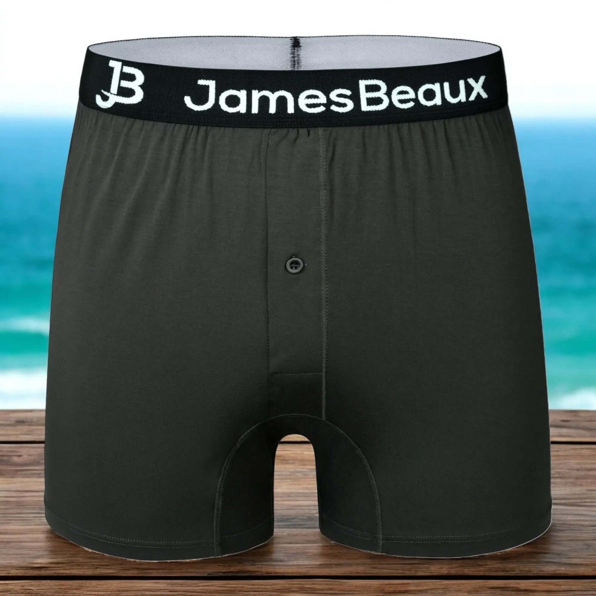 James Beaux Men's Black Bamboo Boxer Shorts - Ultra-Soft & Breathable James Beaux