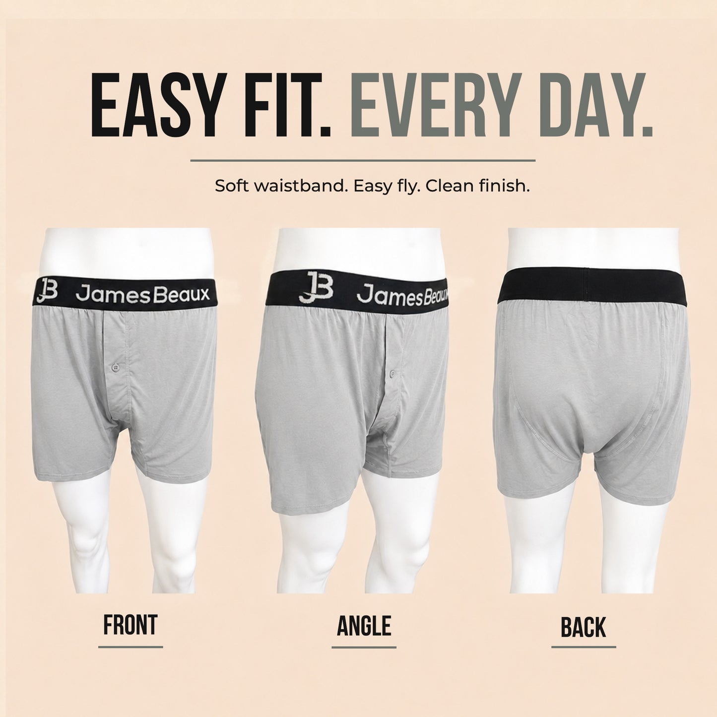 Men's Bamboo Boxer Shorts - Ultra-Soft & Breathable Underwear (Heather Gray)