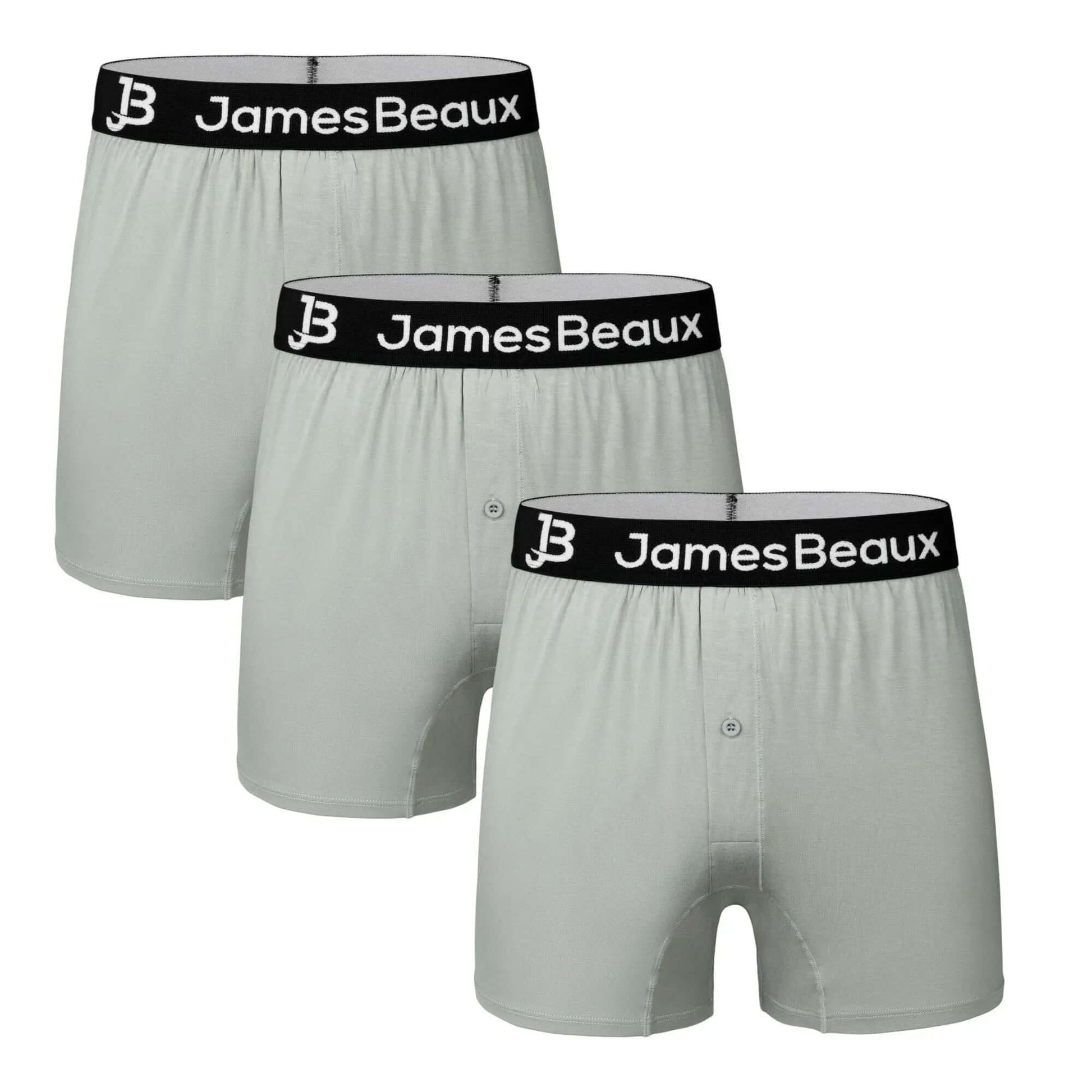 James Beaux Men's 3-Pack Gray Bamboo Boxer Shorts - Ultra-Soft & Breathable James Beaux