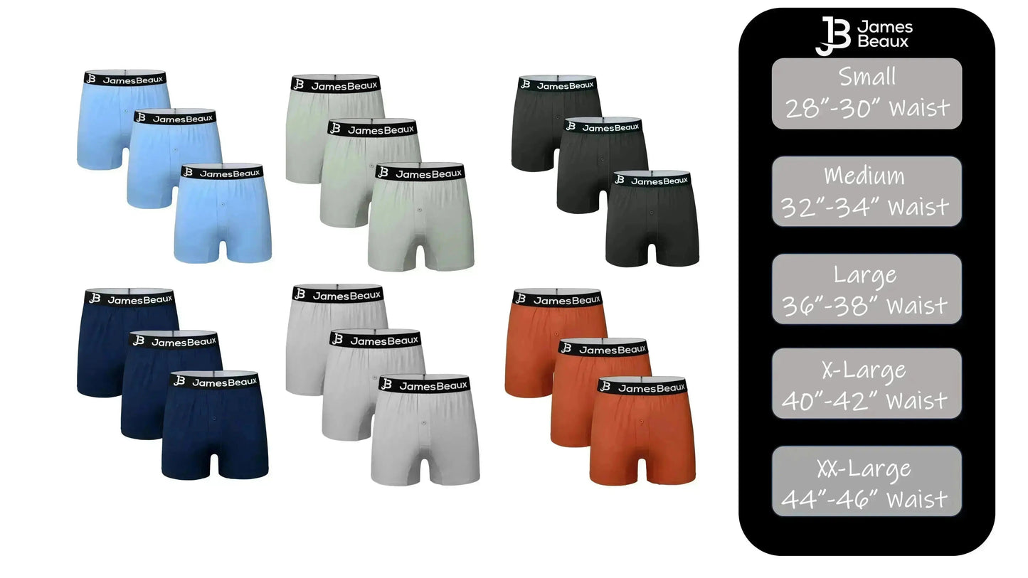 James Beaux Men's 3-Pack Orange Bamboo Boxer Shorts - Ultra-Soft & Breathable James Beaux