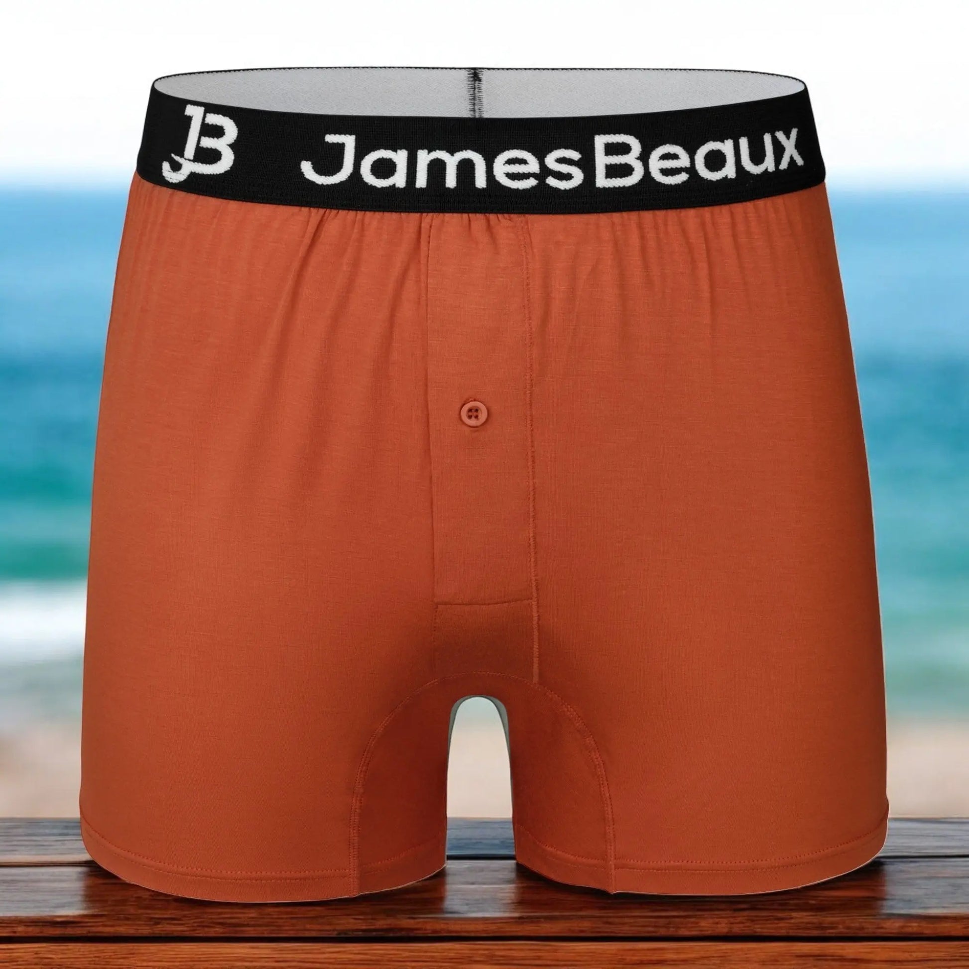 James Beaux Men's Orange Bamboo Boxer Shorts - Ultra-Soft & Breathable James Beaux